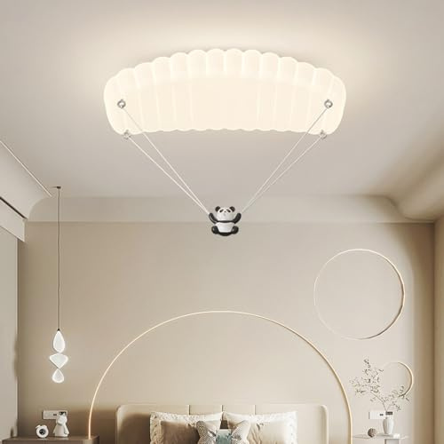 Deckenleuchte LED Innen Cartoon Panda Deckenlampe Kinderzimmer Licht mit Fernbedienung 60W moderne Deckenlicht 3000K-6000K dimmbar Junge Mädchen Schlafzimmer Licht für Wohnzimmer Esszimmer Beleuchtung