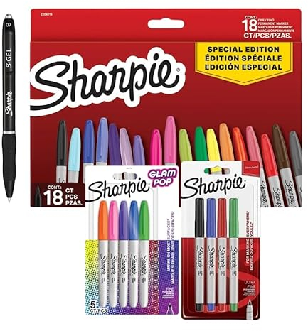 Sharpie Permanent Marker Set | Back to School Limited Edition | Fine Point, Ultra Fine, Glam Pop, S Gel | 28 Zählen