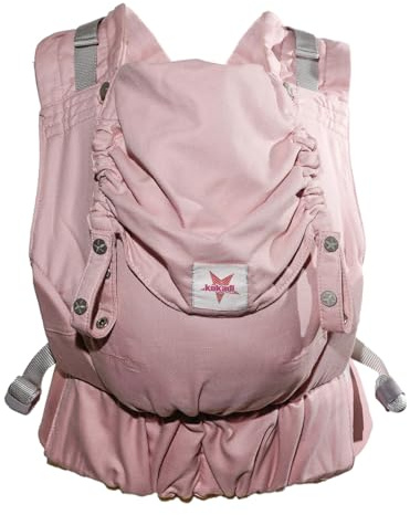 KOKADI Flip X Just Rosé (Unisize) - Die perfekte Kombi aus dem Komfort eines Fullbuckles und dem Tragen überkreuzt - Ab Geburt - 15 kg, handgefertigt aus 100% Bio-Baumwolle - Rosa
