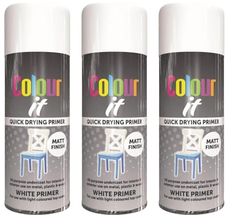 YSAMAX Brilliant Grey Primer Spray Paint, All-Purpose Undercoat Matt Finish Grey Spray Paint, Stunning Appearance, Long-Lasting Durability, 250 ML (3pcs)