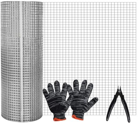 ACEBON Rodent Mesh, 20cm x 6M Galvanized Wire Metal Mesh Hardware Cloth Welded Roll for Garden Rabbit Fencing, Snake Fence, Chicken Gopher Racoons Critters Rehab Cage