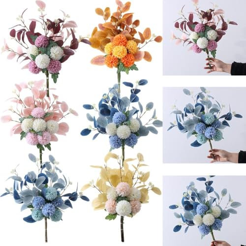 Impresionante arreglo floral de hortensias blancas, perfecto para ramos de boda (naranja)