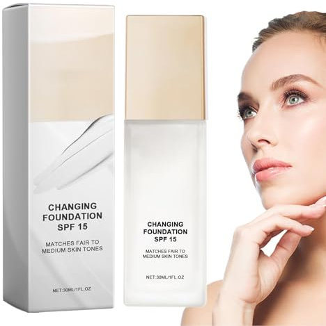 Farblich passende Grundierung, Farbwechselnde Grundierung - 30 ml Flüssig-Foundation mit vollständiger Deckkraft - Face Liquid Cover Concealer für Frauen, getönte Feuchtigkeitscreme