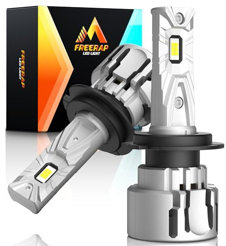 FREERAP H7 LED Headlight Bulb, 30000LM 6000K Cool White Headlight Bulbs, High Low Beam LED Kit, Plug and Play Halogen Replacement, IP68 Waterproof, Pack of 2(H7)