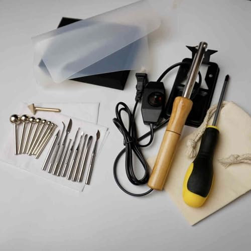 Yiustldd 220V DIY Fabric Flower Making Tools, Electric Soldering Iron with Adjustable Temperature, 18 Soldering Iron Tips for Making Petal Modeling Tools