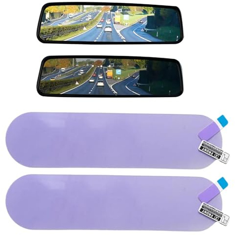Pellicola Antiriflesso per Specchietto Retrovisore Auto | 2 Pezzi Pellicola per Specchietto Retrovisore Antiriflesso | Adesivi Antiappannamento per Specchietto Retrovisore Auto