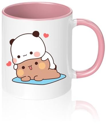 JXAXD Bubu Dudu kopp 330 ml, Bubu Dudu keramikkopp för te och kaffe, Mochi Cat klassisk kopp bästa presenten roliga kaffekoppar