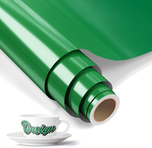 LIKCUT Vinylfolie Plotter Grün, 30,5cm x 183cm Selbstklebend Plotterfolie Vinyl für alle plottermaschine, Permanente Vinyl für Bastelprojekte, Schilder, Scrapbooking