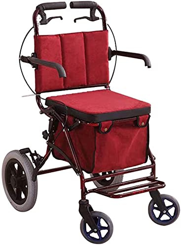 Rollator Walker Faltbarer Einkaufswagen/Gehwagen/Trolley, Leichtgewichtiger Gehwagen-Einkaufswagen Für Ältere Menschen, Gehwagen Und Ruhesitz, Geeignet Für Die Gemeinsame Nutzung Durch Ältere Mensche