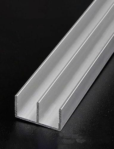 1.5cm Wide Double Track Glass Sliding Door Slide Rails Sliding Guide Moving Groove, Suitable for 2-5mm Thick Glass Wood Board Acrylic Board Etc. Easy and Quick Installation (1.5m)