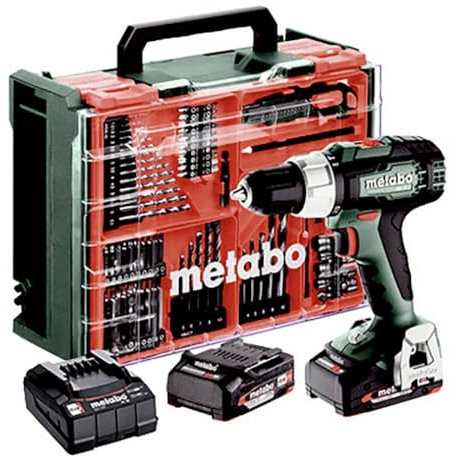 Metabo SB 18 L Set Akku-Schlagbohrschrauber – inkl. Akku (18V 2 x 2Ah LiPOWER Akkus, Bohrdurchmesser 13 mm/36 mm, Gewicht 1,6 kg) 614053710