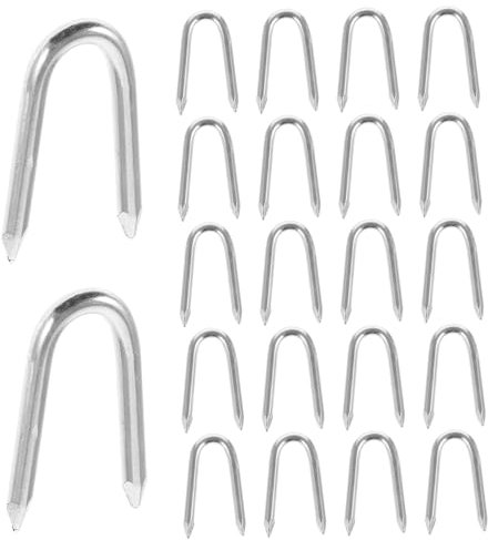 TOYANDONA 2 Series Malla De Alambre De Clavos De Hierro Planta Estacas De Jardín Cable Cerca Fernet Fuerte Fijación Vallas De Jardín U-Clavo Vallas U Apuestas Planchar Silver 50 Piezas*2