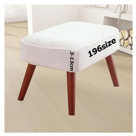 Ottomane Bezug Quadratisch Hocker überzug Hockerbezug Ottoman Cover Fußbank Schonbezug Stretch Fußhocker Husse Beschützer Jacquard Sitzhocker mit Elastic Bottom Rund Rechteckig Anpassbar(2000,50 x 50