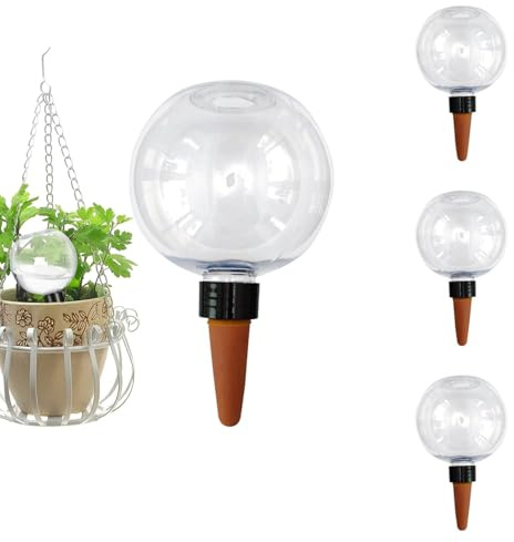 Lot de 4 Globes d'arrosage Automatique de 500 ML, Grande capacité, Globes d'arrosage Automatique, Dispositif d'arrosage des avec Pointes en Terre Cuite, arroseur Automatique de Vacances pour