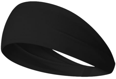 SGERUFZ 1 Pezzi Elastici Fasce per Capelli Donna, Fascia Sportiva Donna per Yoga, Palestra, Corsa, Ciclismo, Allenamento, Lavaggio (Nero e Marrone)