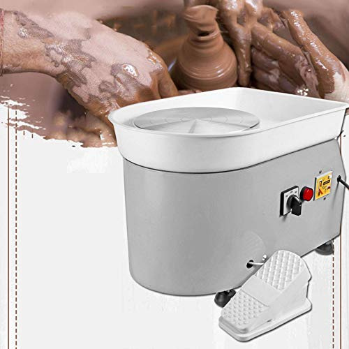 KLLJHB Macchina per tornio da vasaio elettrica, Strumento di Lavoro Fai da Te, 350 W, 25 cm, Macchina per tornio da vasaio elettrica, formatrice di Argilla e Ceramica silenziosa
