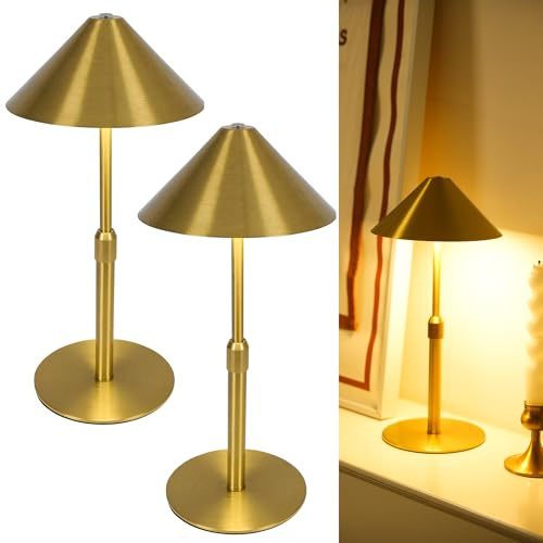 LuminexDesigns 2 Lampade da Tavolo Ricaricabili Senza Fili – Casa e Ristorante, Design Moderno, Dimmer Touch, IP54 per Interno ed Esterno