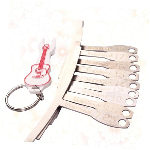 DECOMELODY 9 piezas Medidor de Radio para Guitarra de Metal con Marcas Grabadas Herramientas de Luthier para Puente y Sillín Galgas Resistentes para Acústica Eléctrica Color Aleatorio