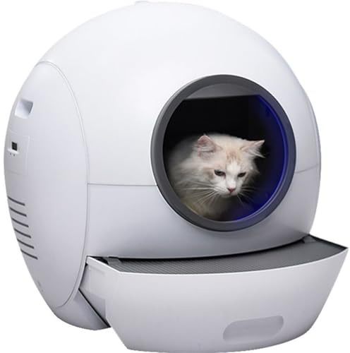 Lettiera per Gatti, lettiera autopulente, Toilette per Gatti, Wi-Fi, lettiera Automatica Intelligente, Grande cassetto per WC, Completamente Chiuso, Anti-Schizzi, per più Gatti