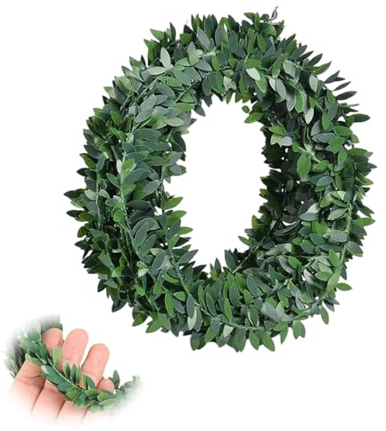 GXAHSOL Seta Artificiale Vines, 7,5m Ghirlanda di Foglie Verdi, Artificiali Appeso Piante Foglie, Decorazione da Parete per Decorazioni, Matrimonio, Battesimo