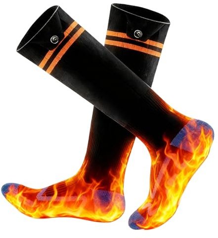 Anycash Heated Socks for Men & Women - 5000mAh Rechargeable Heated Sock, Electric Heated Socks with 4 Heating Levels, Machine Washable for Hunting, Camping, Hiking, Cycling, Outdoor Work