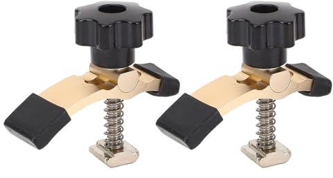 2PCS T Track Hold Down Clamps, Aluminum Alloy Press Plate Clamp for CNC Router and Engraving Machine, 45mm Clamping Thickness with Protective Sleeves for Woodworking Metalworking