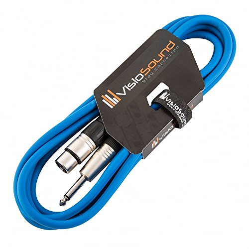 XLR 3-Polig Weiblich Buchse auf 6,3mm Mono Jack Klinke/Mikrofon/Signalkabel / 6 Farben 3m Blau