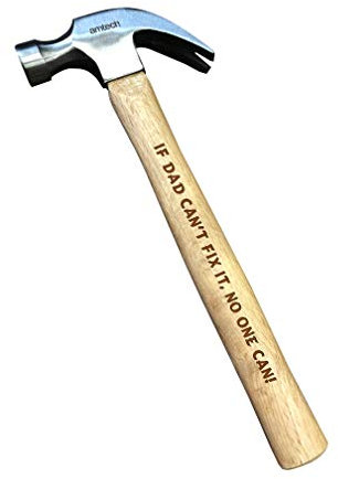 MakeThisMine Martello da carpentiere con manico in legno da 453,6 g, personalizzabile con nome a scelta e incisione di qualsiasi messaggio, regalo ideale per innamorati, papà, nonno, festa del papà,