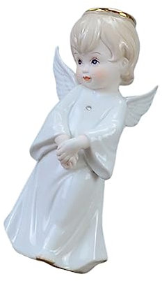 CORHAD Keramik Kleine Engel Figur Weiß Handgefertigt Desktop Dekoration Wohnkultur Geschenkidee Für Schreibtisch Und Bücherregal Home Adornment