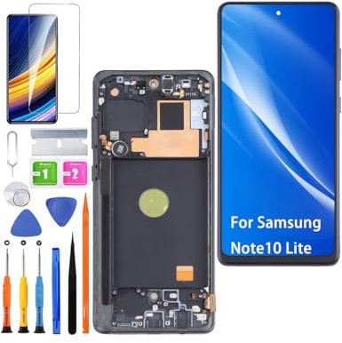 Écran pour Samsung Note10 Lite N770F TFT Noir avec Cadre | Sans Empreintes Digitales，avec Kit de réparation，TFT LCD，Affichage HD，Remplacement d'écran,pour Modèle:N770F/DS N770F/DSM