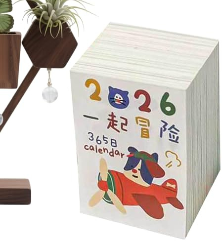 Calendrier quotidien 2026 – Décoration en papier mémo, 365 jours détachables, petit calendrier pour la maison, le lieu de travail, le dortoir, l'école, la crèche, le magasin, le bureau et les zones d'