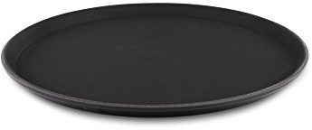 Grunwerg Non-Slip Round Food and Drink Plastic Serving Tray with High Grip Non- Slip Rubber Surface, Lightweight, Dishwasher Safe, 14 Diameter