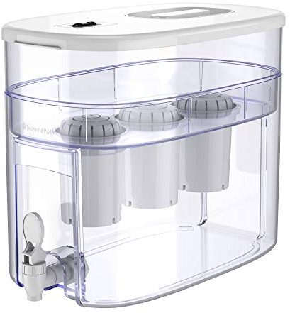 pH Recharge 3F Alkaline Countertop Water Filter Dispenser - 3.3 Gallons Water Jug Dispenser - Removes Fluoride Chlorine & Impurities - Improves Water pH - Clean Healthy Drinking Water - 12.5 litres