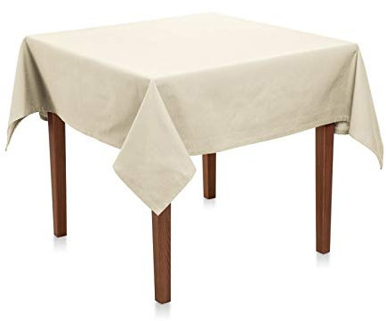 Creme Tischdecke 130×220 cm – Pflegeleichtes Uni Tischtuch Creme Polyester, Einfarbig, Bügelfrei, Handgefertigt, Formstabil, Tischwäsche Modern für Hotel, Restaurant & Zuhause
