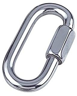Bulk Hardware bh04986 Maillon rapide Mousqueton, En Acier Inoxydable 316 de qualité marine M5 – Argent, Lot de 2
