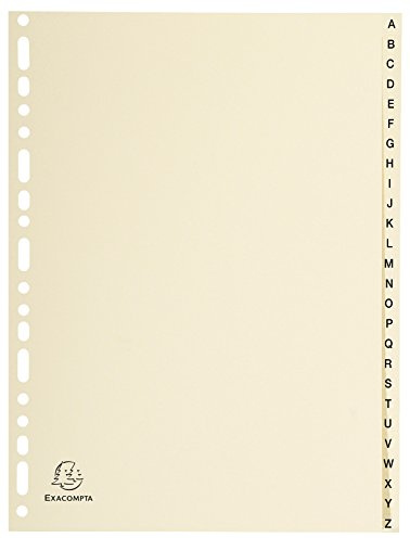 Exacompta Register Karton elfenbein 26 alphabetische Taben A-Z A4