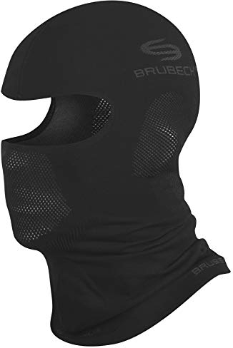 BRUBECK Balaclava Winter | Gesichtshaube | Gesichtsmaske Skimaske nahtlos | atmungsaktive Maske Radfahren | Radsport | Motorcycle | unter Helm | Ski Mask | L - XL | Schwarz | KM00010