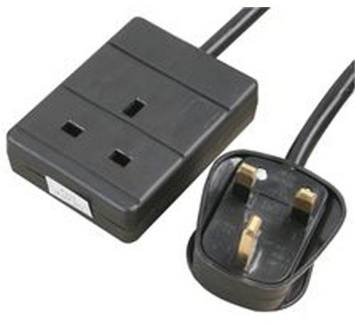 1 Socket Extension Lead, Black, 3m