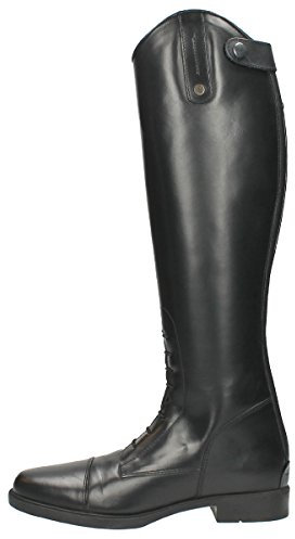 QHP Leder-Reitstiefel Julia für Kinder schwarz normale Wadenweite (38)