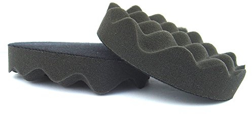Polierschwämme Polierpads Polierzubehör 180 mm oder 150 mm Gewaffelt oder Glatt - Kletthaftend & In Verschiedenen Härtegraden Für Die Poliermaschine 2er-Set Schwarz (Soft-Medium, 180 mm gewaffelt)