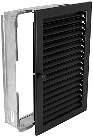Griglia d’aerazione per caminetto, WGHK 2335 S, Nera, 230 x 350 mm, con cornice per incasso