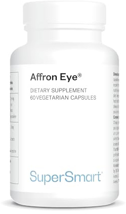 Affron Eye® - Veganes, glutenfreies Nahrungsergänzungsmittel - SuperSmart | Safranextrakt aus Crocus sativus, standardisiert auf 3 % Crocin - 60 Kapseln