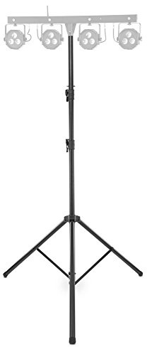 Showlite LS325 Lichtstativ (Standfestes Leuchten- und Boxenstativ für den mobilen Einsatz, max. Traglast: 50 kg, ausziehbar bis 325 cm, Rohrende 35 mm Ø, Aluminium) Schwarz