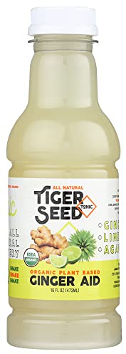 Ginger Aid - Tiger Seed - Plant Based Immunity and Recovery Support - 16 FL OZ Bottles (Pack of 9) Ginger, Lime Juice and Agave -Organic, Vegan, Kosher