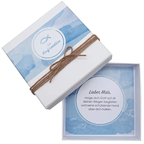 ZauberDeko Geldgeschenk Verpackung Konfirmation MIT Namen Fisch Blau Türkis Petrol Geschenk Gutschein