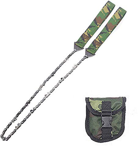 Tronçonneuse à chaîne de survie 103 cm pliable manuelle d'urgence équipement de poche outil de camping pour l'extérieur (camouflage)