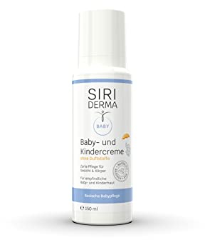 SIRIDERMA Baby- & Kindercreme | Milde, basische Hautpflege für trockene, empfindliche Haut | Hautberuhigend & feuchtigkeitsspendend | Auch bei Neurodermitis | Ohne Parfum, 150 ml
