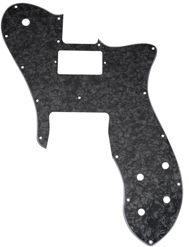 Musiclily Pro 16 Löcher Single H Gitarren Schlagbrett Pickguard für USA/Mexico Fender 72 Tele Custom Style E-Gitarre, 4-lagig Black Pearl