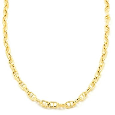 Monde Petit - Catena Collana Ancoraggio forzata Oro Giallo 18K Lunghezza 45 cm spessore 1.8 mm - Scatola Regalo - Certificato di garanzia