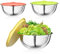 Newpop 3 piezas Cuencos para mezclar, ensaladera de acero inoxidable con colores tapa hermética, 2.5L/2L/1.4L bol cocina son apilables y aptos para lavavajillas, boles Ahorra Espacio, plata
